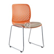 Fashion reception chair Training chair Hollow back I-foot Plastic steel chair thickened plastic chair Reading student office chair