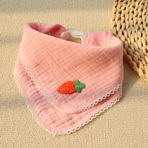 Baby Saliva Towel Newborn Baby Apron Pure Cotton Round Mouth Children Wash Face Towels Cotton Gauze Square Towels Double-Purpose Triangle Towel