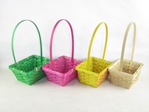 7 Rectangular woven flower basket rattan basket basket small basket dancing basket wedding flower basket petal flower