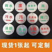 Rainwater sewage waste fire well separated oil septic tank Electric well cover stainless steel aluminum plate Logo signage Ground towards card