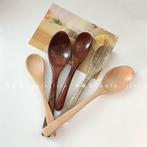 ins simple Japanese dessert pure solid wood small spoon milk coffee spoon rice spoon breakfast spoon