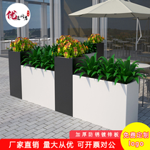 Outdoor Wrought iron flower box Metal fence Real estate rectangular flower slot Restaurant outside the flower rack high and low combination flower slot