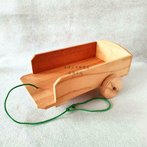 Pure solid wood baby wooden toy toddler toy car wooden cable car drag toy