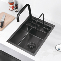 Nano black hidden 304 stainless steel sink West kitchen invisible vegetable basin Middle Island bar single trough