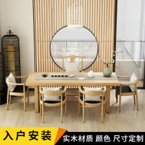 New Chinese Atmospheric Tea Table Chair Combination Brief Total Solid Wood Office Tea Table Casual Tea Table Utive Tea Art Table