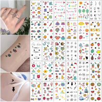 Finger tattoo stickers Waterproof female long lasting ins wind girl heart cute color cartoon small fresh small pattern stickers