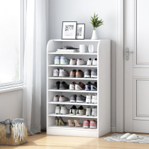 Simple household door multi-layer small shoe cabinet balcony breathable dustproof doorless shoe rack wooden extremely narrow space saving