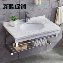  Marble washbasin Wall-mounted washbasin Small bathroom sink Ceramic face plate Bathroom sink combination