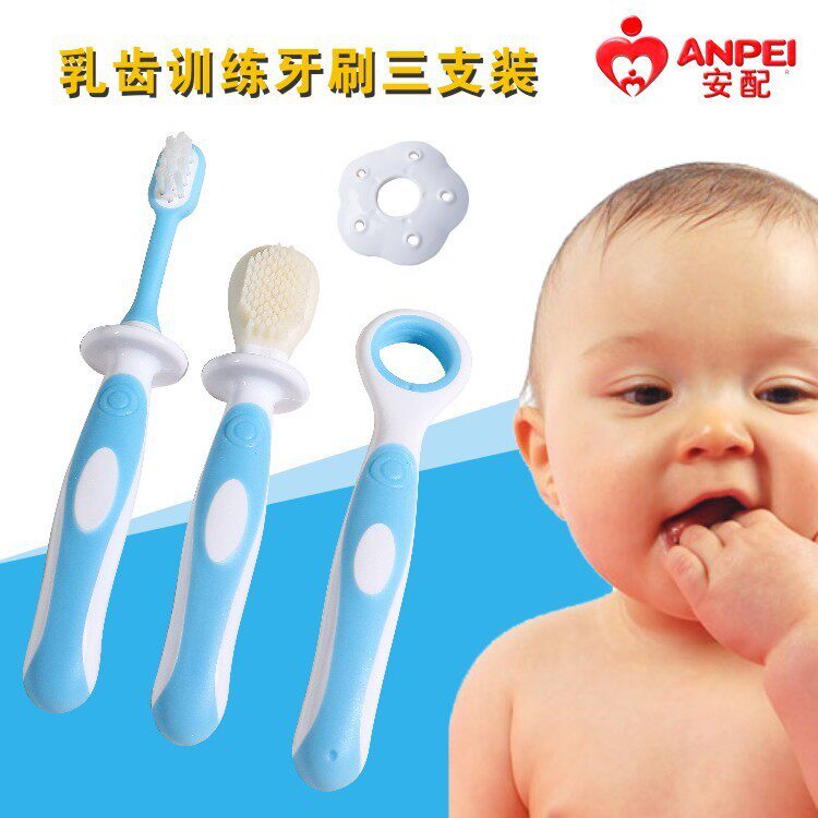 With AP3208 baby mastosure training toothbrush  baby tongue scraper  double-sided bite brush set 60g