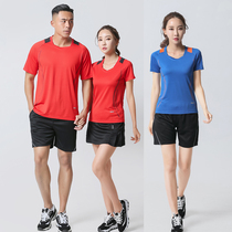 Mens and womens table tennis suit volleyball suit short sleeve round neck summer badminton team jacket