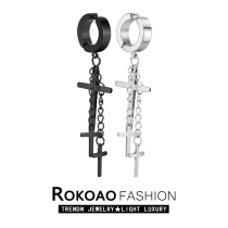 Cross earrings clip type free of punching earth Cool ear pin No hole ear clip bundy men and women accessories Fake Ear Pins surge