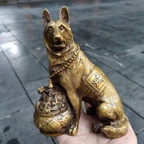 Antique copper collection of antique brass Zhubaubaubaufu dog zodiac copper dog household process parts