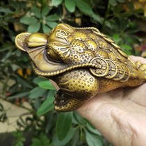 Antique copper collection Antique brass tripod gold toad packaging lubricant home office decoration parts