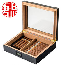 Imported Cedar Wood Cigar Case Moisturizing Box Portable Snow Eggplant Smoke Box Cigar Moisturizing Carbon Fiber Cigar Box