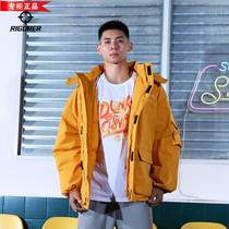 (This is the slam dunk) joint quasi-cotton jacket winter zipper cotton hooded short tooling warm jacket