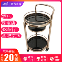 Zuozhou mobile wine cart service cart High-end commercial hotel hotel three-story round tea cart Food delivery cart