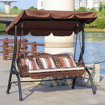 Outdoor Swing chair Outdoor Home Iron Art Rocking Chair Patio Terrace Terrace Balcony Double hanging basket Rattan Chair Swing Swing Chair
