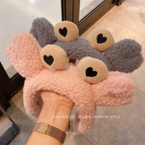 Plush face hair band Korean cute net red crab hair band cartoon headband headdress makeup mask hair band
