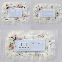 118 Switch Protective Cover Switch Fabric Lace Wall Sticker Living Room Light Socket Decorative Cover Creative Modern Simple