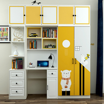 One-piece desk wardrobe One-piece small apartment childrens wardrobe Simple multi-functional combination custom with corner computer desk