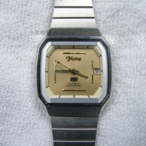 90s out of print inventory new Yasi brand mechanical watch automatic calendar mens platinum square strap