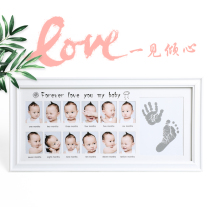 Baby hand and foot ink pad hand and foot print photo frame baby fetal hair souvenir newborn child full moon 100 days gift