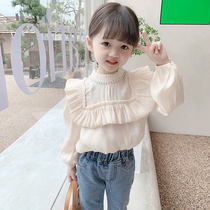 Girls undershirt foreign air princess baby spring dress shirt 2022 new childrens children blouses shirt Korean version of the tide