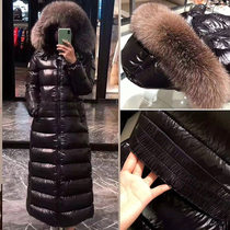 2021 New m Mengjia Goose Down Jacket Women fashion slim explosive super long knee fox fur collar coat
