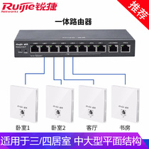 Ruijie home Gigabit wireless kit 8-port POE router panel AP Villa duplex WiFi sub-and-female routing
