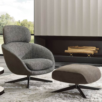 Nordic Designer Russell GRP Casual Chair GRP Cloth Art Revolving Leaning Back Chair Minima Single Sofa
