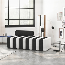 Nordic light lavish genuine leather Leather Shoes Stool Living-room Cloister room Bench Bedroom Bed Tailstool Beauty Salon small sofa strip
