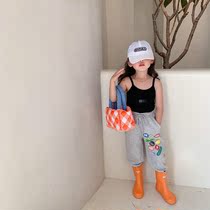 2021 summer new childrens clothing girls summer solid color camisole casual thin camisole bottom top