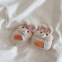 Cute soft cotton Carrot Rabbit wool for airpods2 generation protection Apple 2 Bluetooth ear case pro