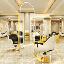 Barber shop double mirror table hair salon special tide Net red full-length mirror floor mirror haircut mirror