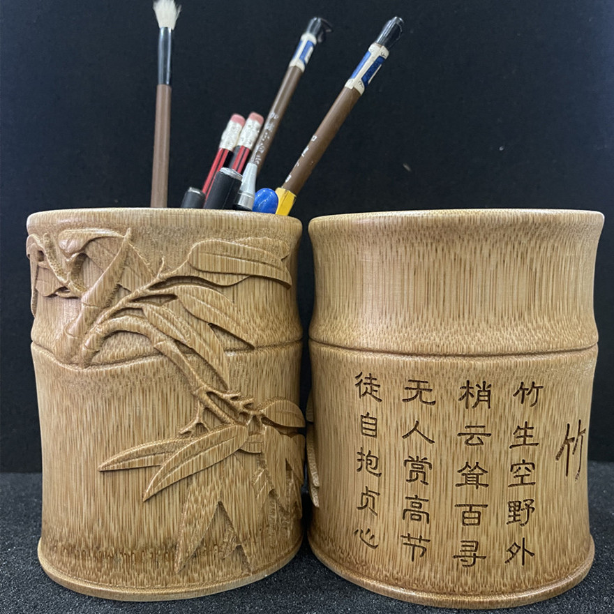 古玩 竹彫 竹林 筆筒 古美術品 古玩 竹彫 竹林 筆筒 古美術品 2026年