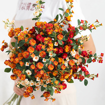 Rosewood Flowers High-end Emulation Flowers Light Extravagant Flowers Desktop Pendulum Pieces Nordic Table Decoration Pendulum Livingroom Dry Flower Bouquet