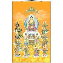 Oriental Three Saints Medicine Statue Buddha Tlata Portrait Twelve Medicine Fork God Will Sunmoon Bodhisattva Buddha Roll Optical Axis Painting