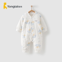 Tong Tai Qiu Winter New Baby Pure Cotton Clothes Newborn Clip Cotton Khaclothes Climbing Clothes Men And Women Baby Thin Cotton One-piece Clothes
