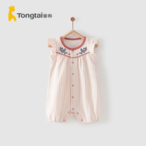 Child Tai Summer 3-18 months Baby male and female baby clothes light and thin short sleeves Open Khae One-piece Clothes Climbing