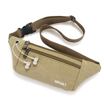  Sports fanny pack canvas mens and womens 2021 new running mobile phone belt fashion close-fitting equipment multi-function fitness bag