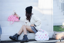 Autumn Winter New Arkika Pets Out 3D Of 3D Cubic Wave Point Down Dog Kittens Single Shoulder Backpack Waterproof Hand Carry Bag