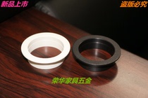 Computer table threading hole Plastic threading box outlet box Furniture line box decorative ring 50mm (white-black)