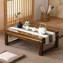 Solid Wood Japanese tatami tea table Zen low table balcony bay window small low table coffee table Kang table can be customized