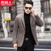 Autumn and winter double-sided wool suit mens casual jacket single mens wool small suit jacket middle-aged single West tide