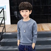 Boy sweater 2022 Spring-autumn-style slim fit head round collar knit cardiovert childrens clothing undershirt boy pure color blouse