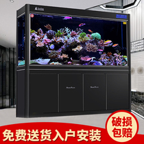  Sensen fish tank aquarium 1 5 1 8 meters large and medium-sized bottom filter fish tank Household living room small glass goldfish tank