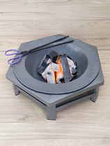 Heating stove cast iron pot old-fashioned roasting stove burning firewood traditional charcoal carbon grilling brazier rural household winter indoor