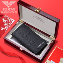 Zhuvan Amarani wallet man long style real cow leather money clip big card special cabinet gift box dress 2022 new