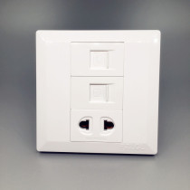 Telephone computer plus two-hole socket Network information plus telephone line interface plus 2-hole power switch panel type 86