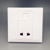 Telephone plus two-hole socket one-digit single telephone line interface with 2-hole power switch panel concealed 86 type